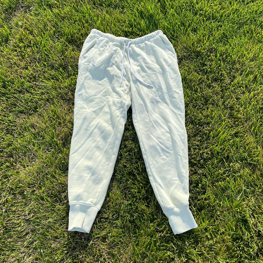 women’s cream/gold aerie pants